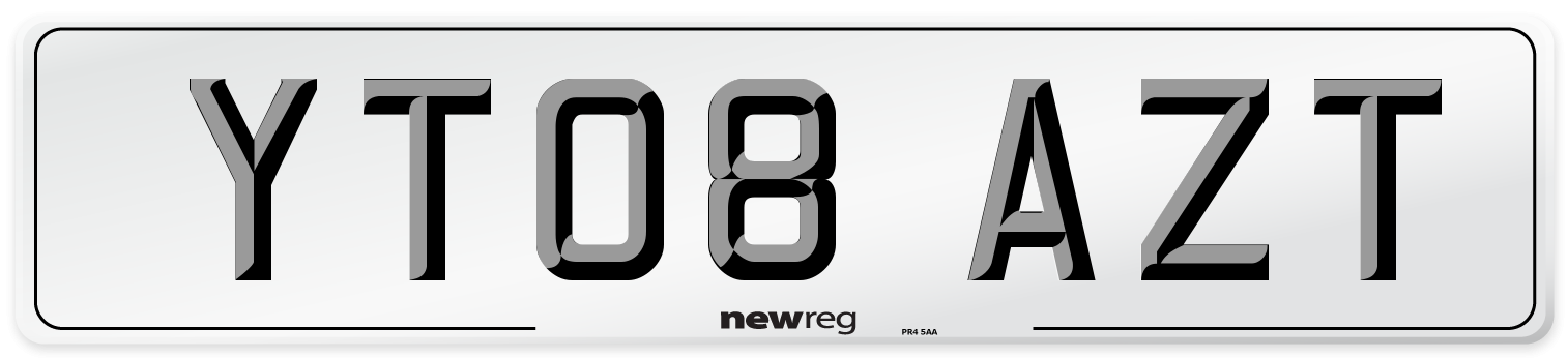 YT08 AZT Number Plate from New Reg